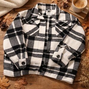 Ashley By 26 International Black and White Plaid Jacket